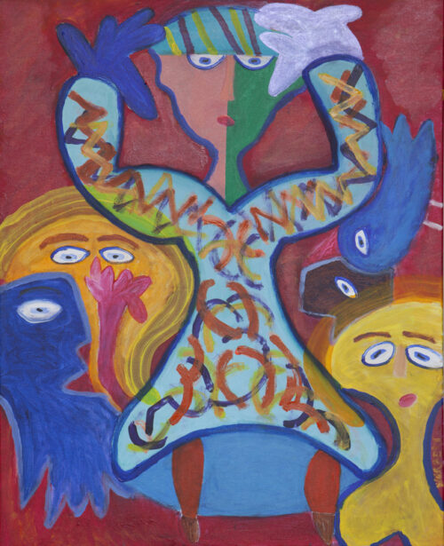 433, Vrouw in Blauwe Jurk, 2017, 80 x 100, acryl