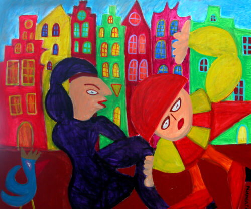 397 Het Grachtenfeest 2, 2008, 100 x 120, acryl op linnen
