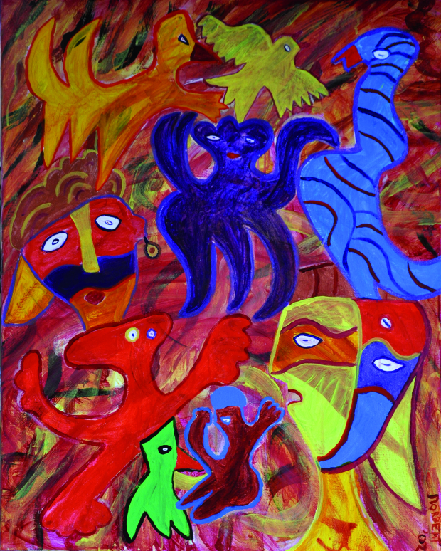 344 Opstand van Octopus, 2012, 80 x 100, acryl, 550,-