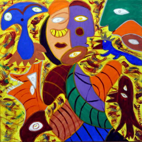 350 Spaans dierenrijk, 2002, 90 x 90, acryl