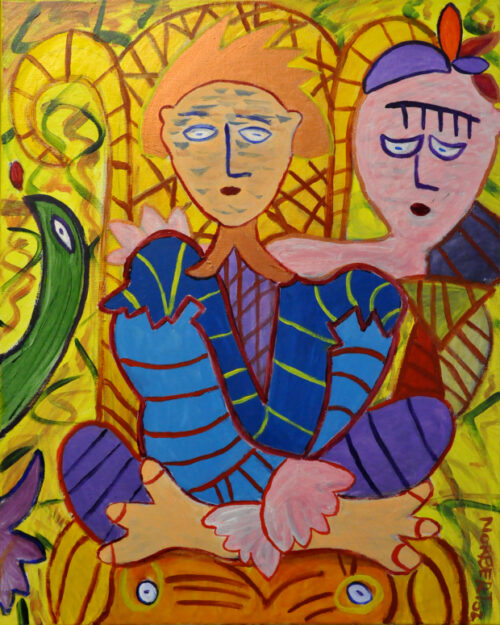 343 Voorzichtige benadering, 2002, 100 x 80, acryl