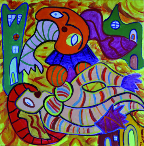 352 Vrouw in Calosa, 2002, 90 x 90, acryl