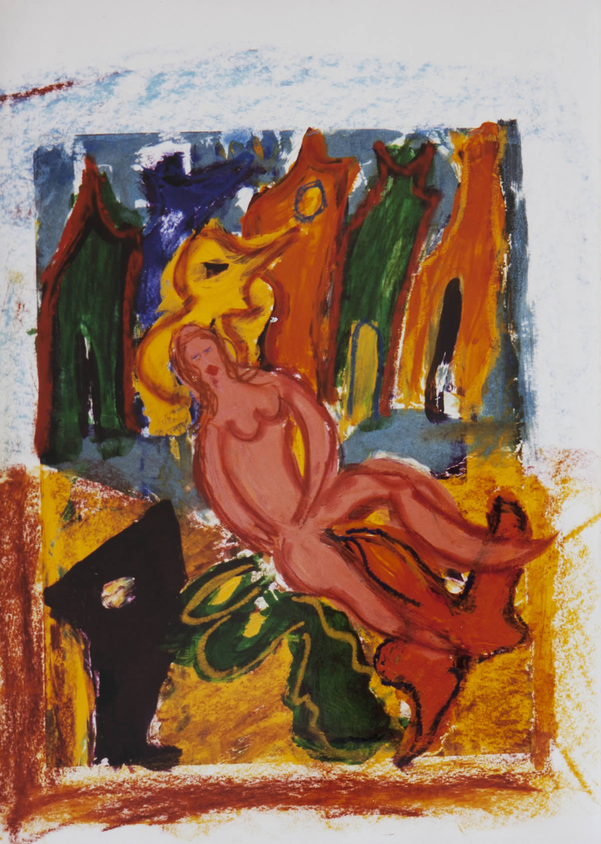 114 Woman with her Animals, 1997, 63 x 73, 350,-