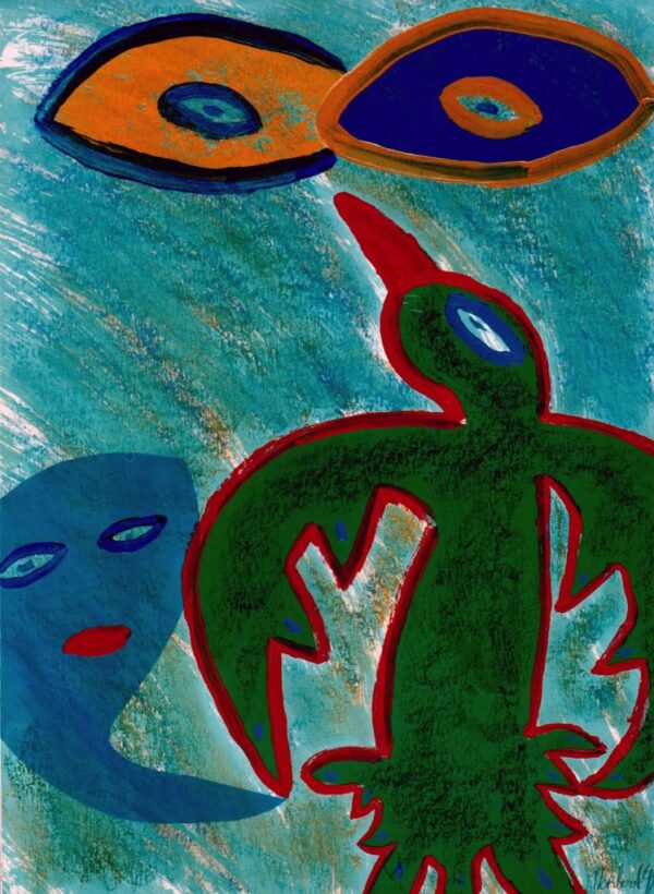176 Groene Vogel, 1999, 59 x 74