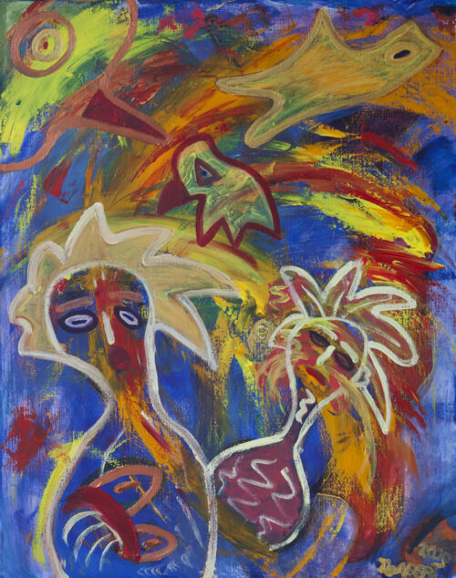 215 Zingende Vrouwen, 2000, 80 x 100 cm, acryl, 550,-