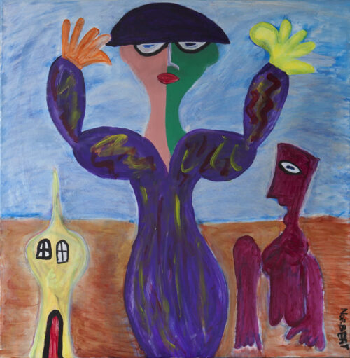 429 Vrouw in Leegte, 2015, 100 x 100 cm, acryl