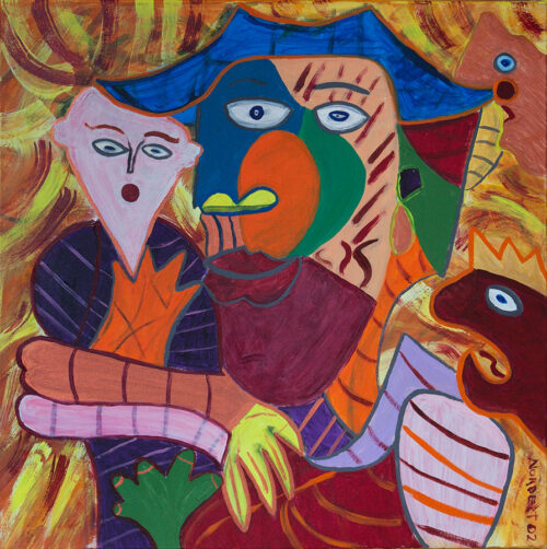 353 Stierenvechter, 2002, 90 x 90 cm, acryl