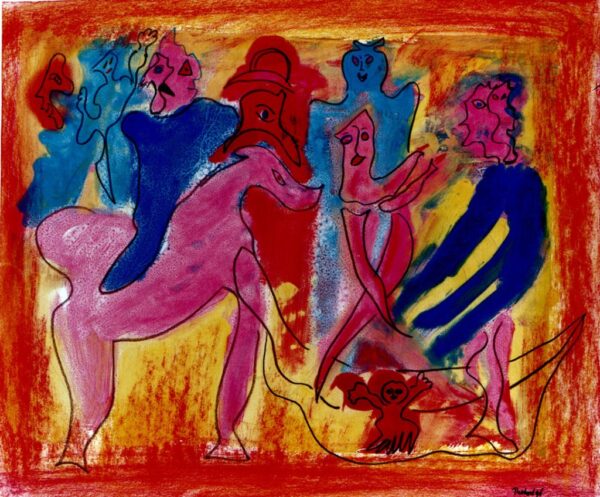 72, Disco, 1996, 68 x 53 cm, mixed media