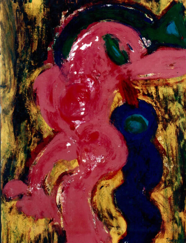 123 Vrouw met Vogels 1, 1997, 83 x 73, gemengd