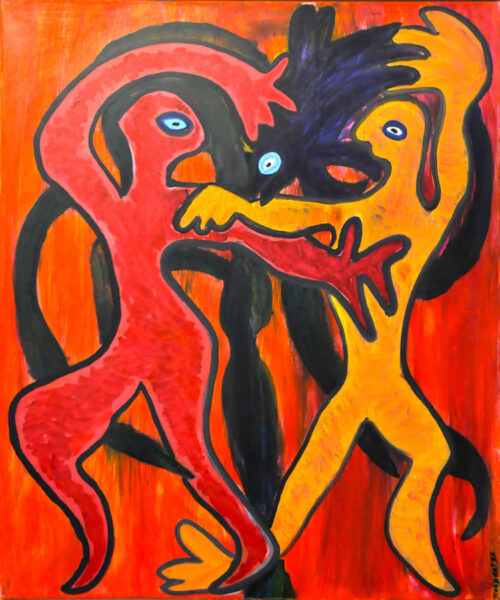 131 Dansen rond Boom, 1997 100 x 120, olie