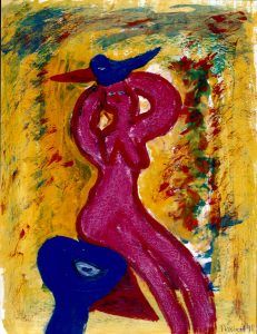 147 Vrouw en vogels, 1998, 83 x 63, gemengd