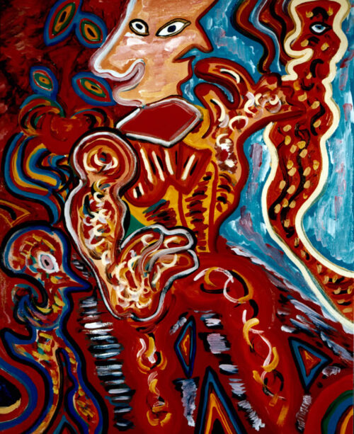 19 Dubbelgezicht, 1994 80 x 100 olieverf