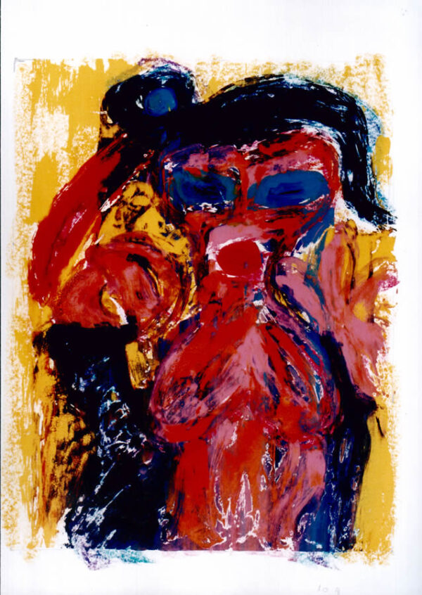 95 Vrouw met Vogel, 1997, 68 x 83. gemengd