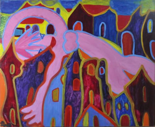 102 De Zwevende Vrouw, 1997 100 x 120, olie