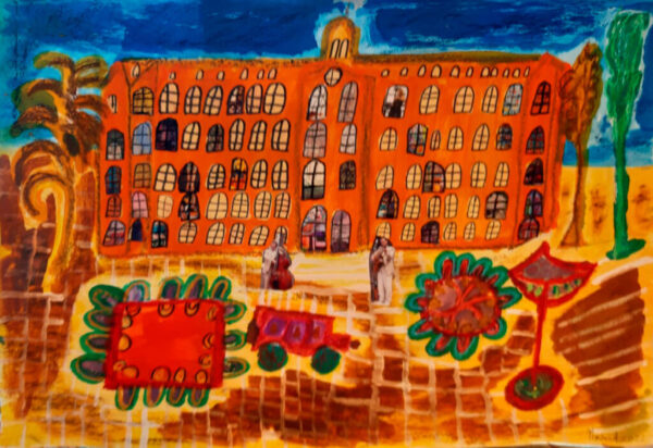 478 Paleis op de Dam, 70x50cm, 2022, gemengde techniek
