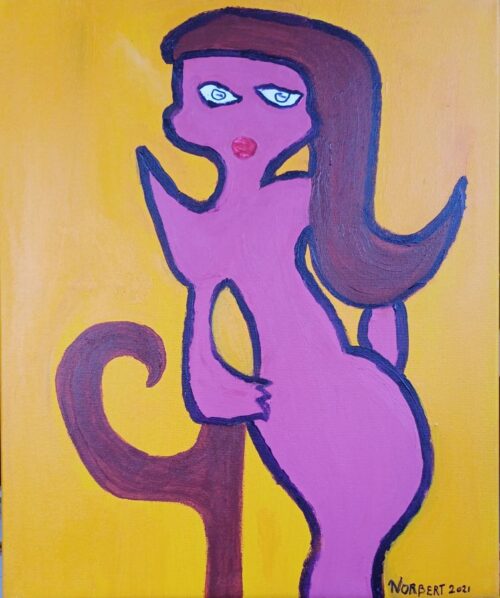 Nr. 449 De Vrouw op Stoel - 60 cm x 50 cm Acryl 2021 - 350 Euro