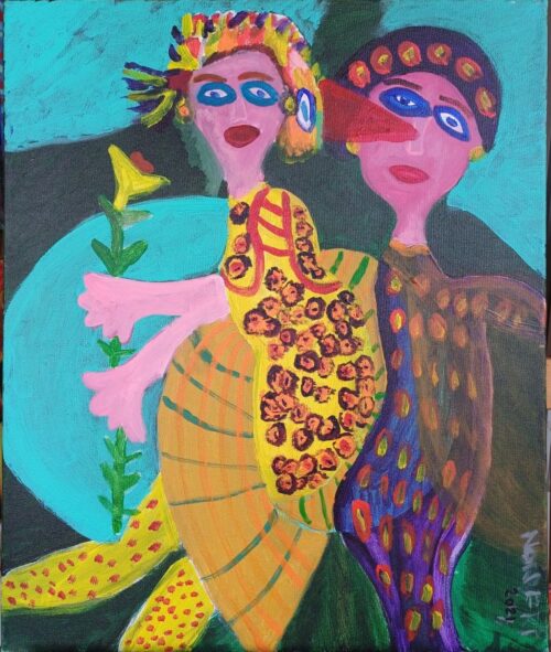 Nr. 450 Vrouw van Rembrandt - 60 cm x 50 cm Acryl 2021