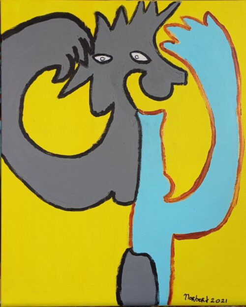 Nr. 451 Dubbelgezicht - 60 cm x 50 cm Acryl 2021 SOLD