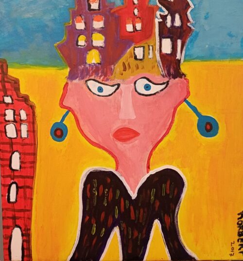 456 Stadshoofd 2017 60x70cm acryl