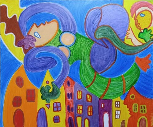 377-Dromende-Vrouw-2004-100x120cm-acryl