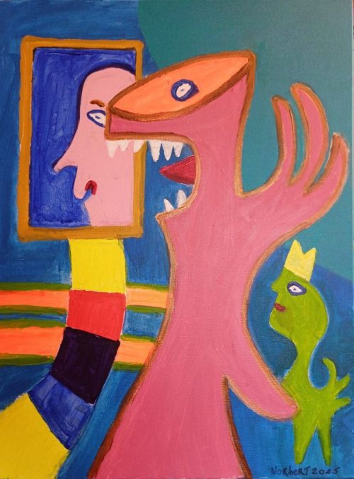 490 Spiegeltje aan de Wand, 2025 acryl 60x80 cm