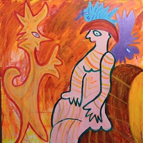 496 De Toespraak 2025 100x100cm acryl