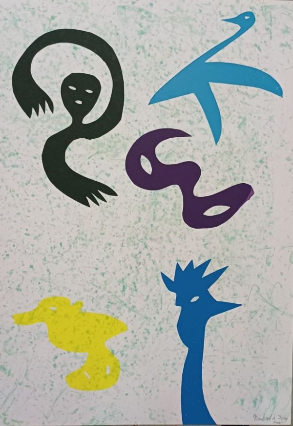 515 Millennium Fauna 110 50x70cm mixed media 2000