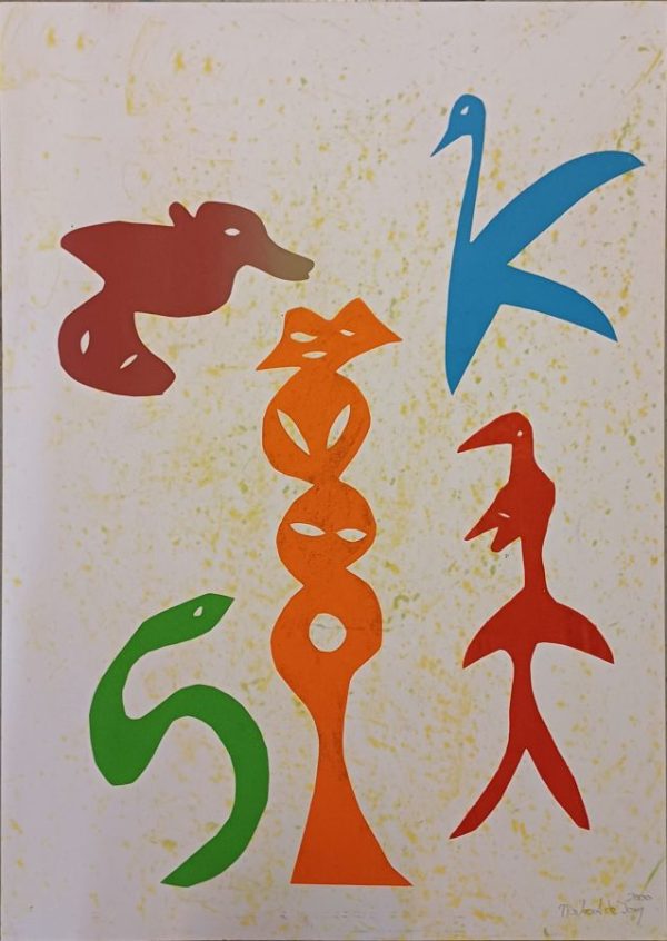 520 Millennium Fauna 115 50x70cm mixed media 2000