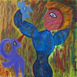 Vrouw met Blauwe Vogel (427A),  2014
