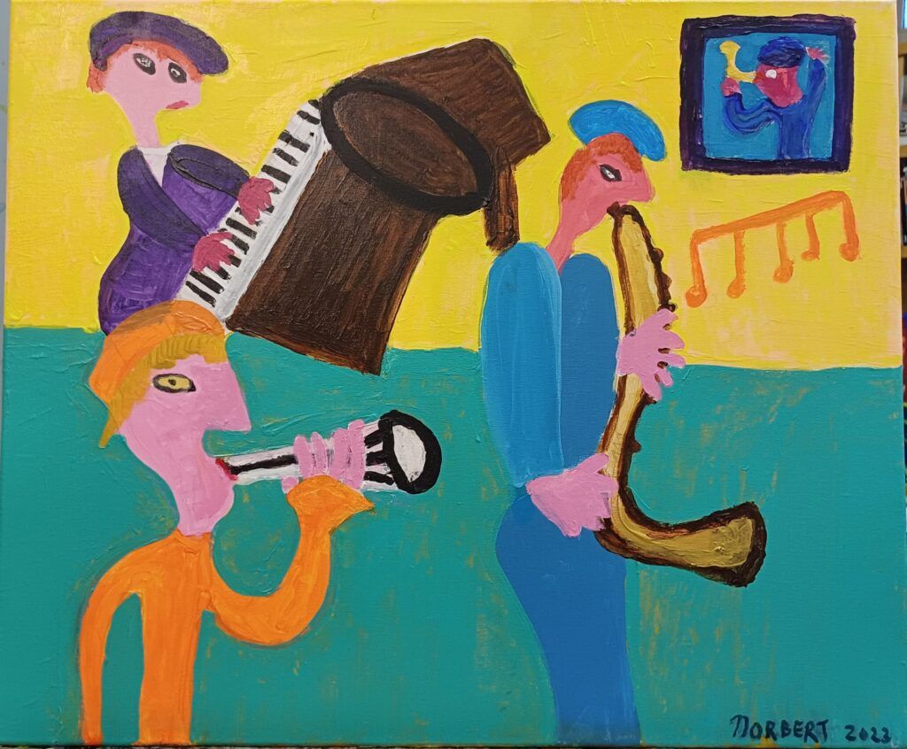 Het Orkest — Norbert de Jong, 2023, acrylic 50x60cm