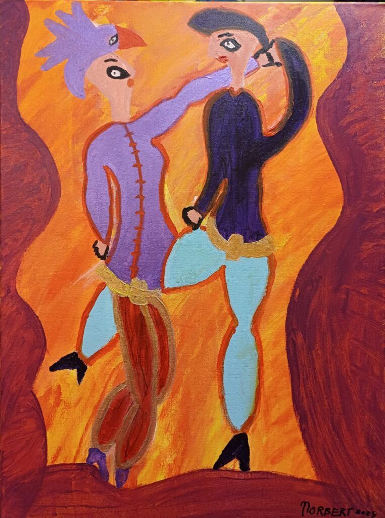 De Dansvoorstelling — Norbert de Jong, 2024, acryl 60x80cm